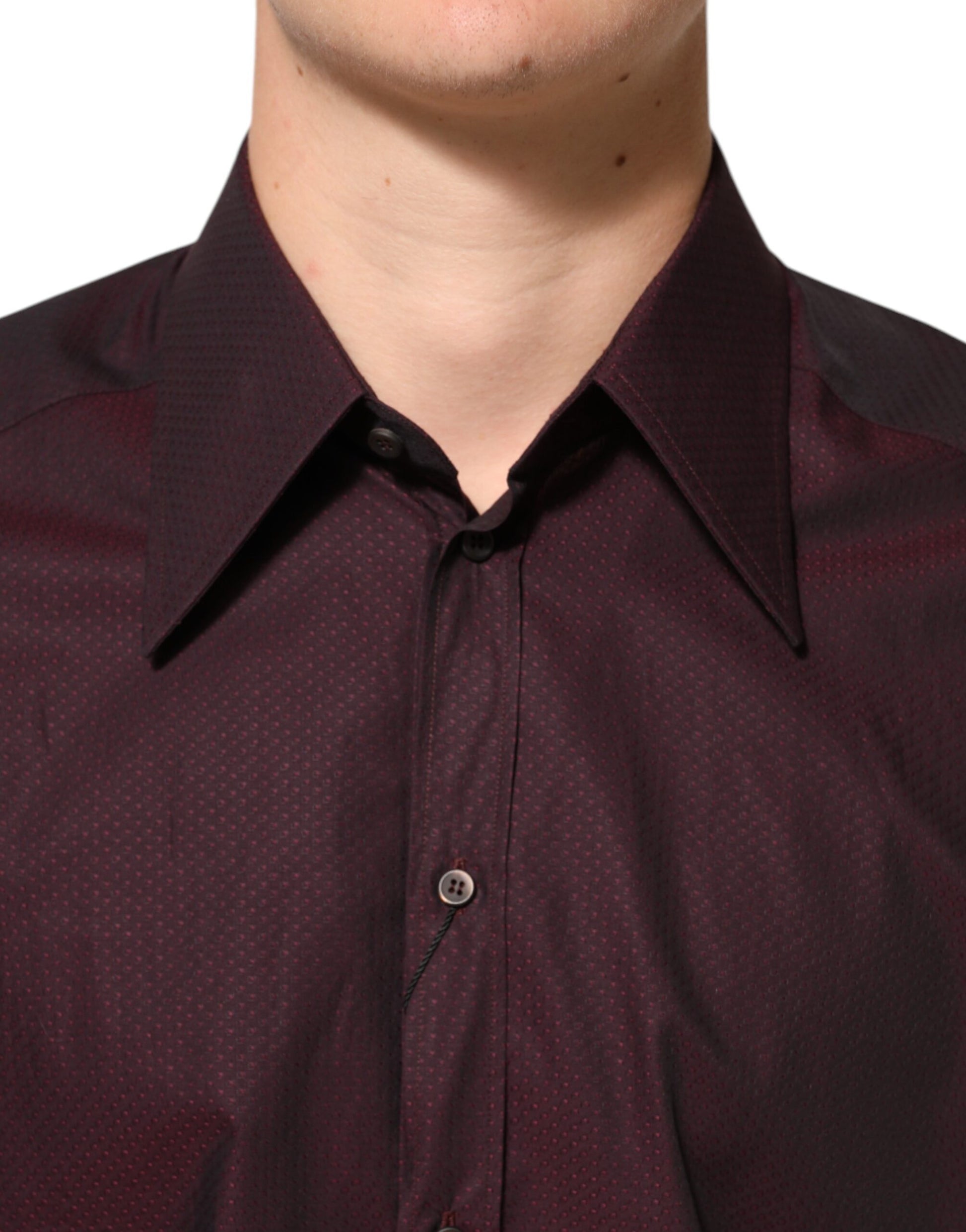 Dolce & Gabbana Violet GOLD Cotton Collared Dress Formal Shirt Dolce & Gabbana