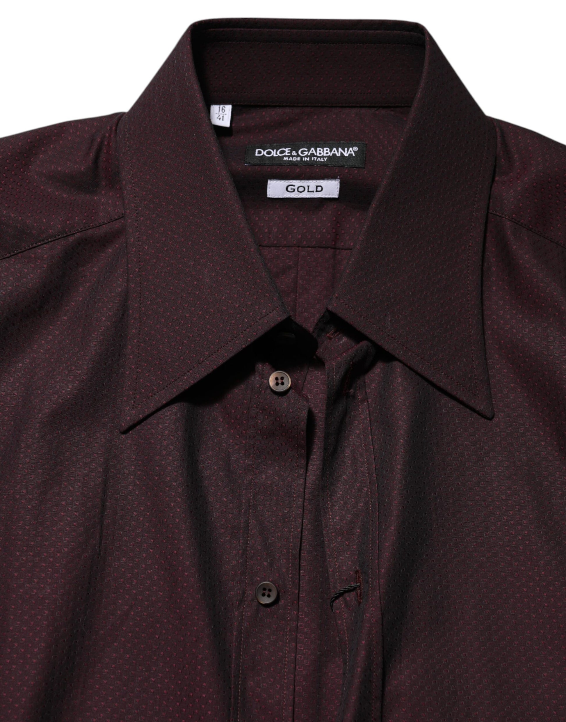 Dolce & Gabbana Violet GOLD Cotton Collared Dress Formal Shirt Dolce & Gabbana