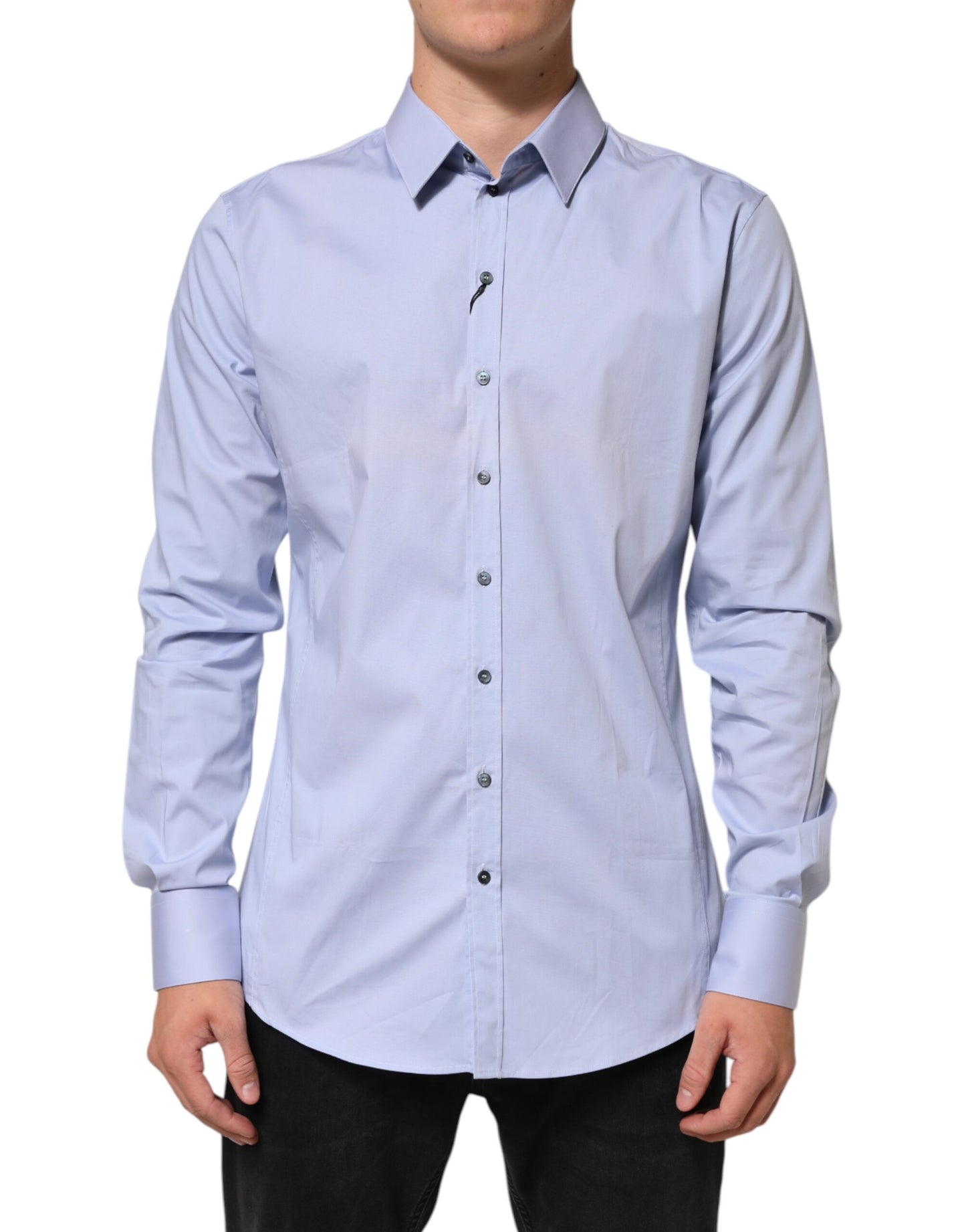 Dolce & Gabbana Blue SICILIA Cotton Men Dress Formal Shirt Dolce & Gabbana