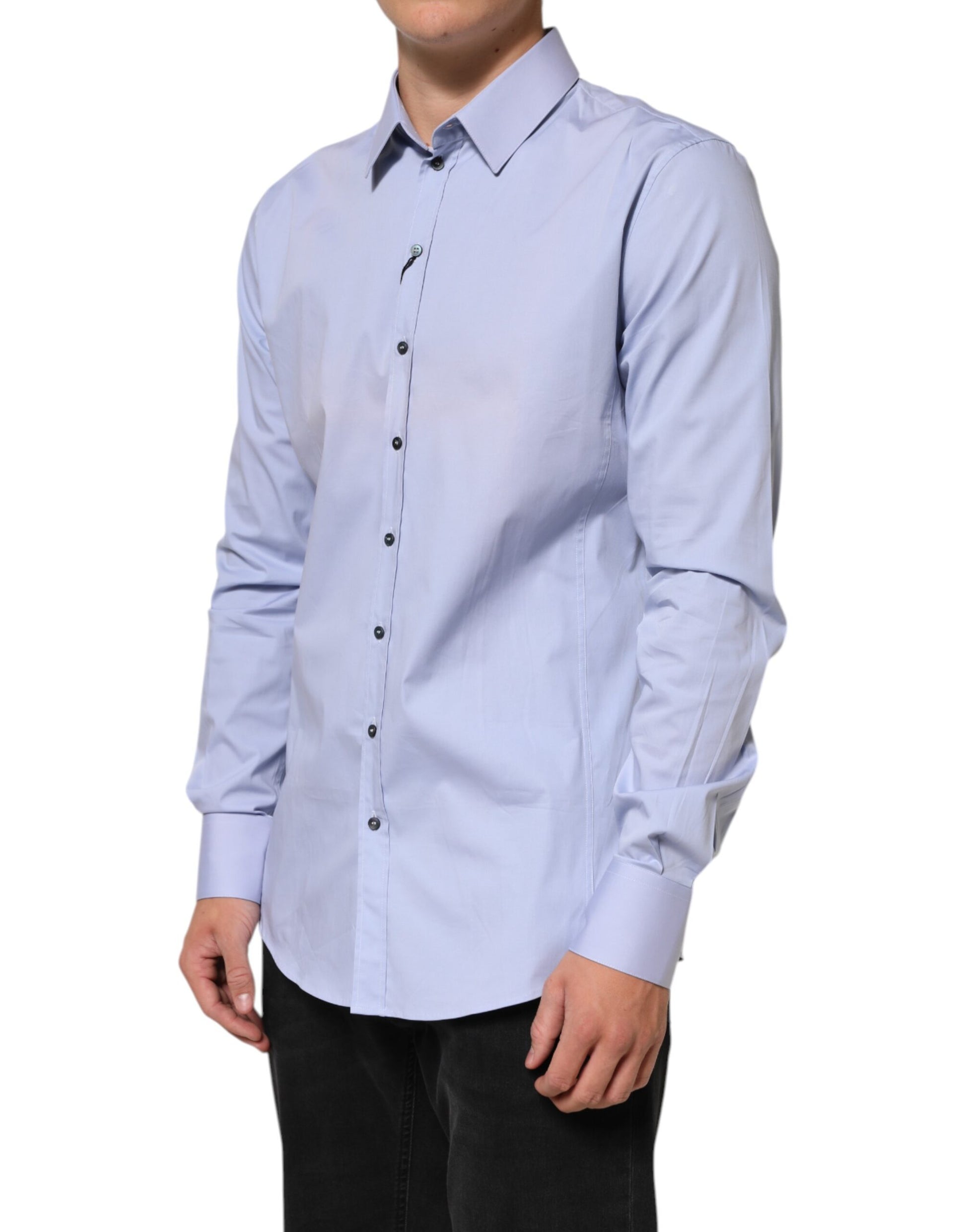 Dolce & Gabbana Blue SICILIA Cotton Men Dress Formal Shirt Dolce & Gabbana