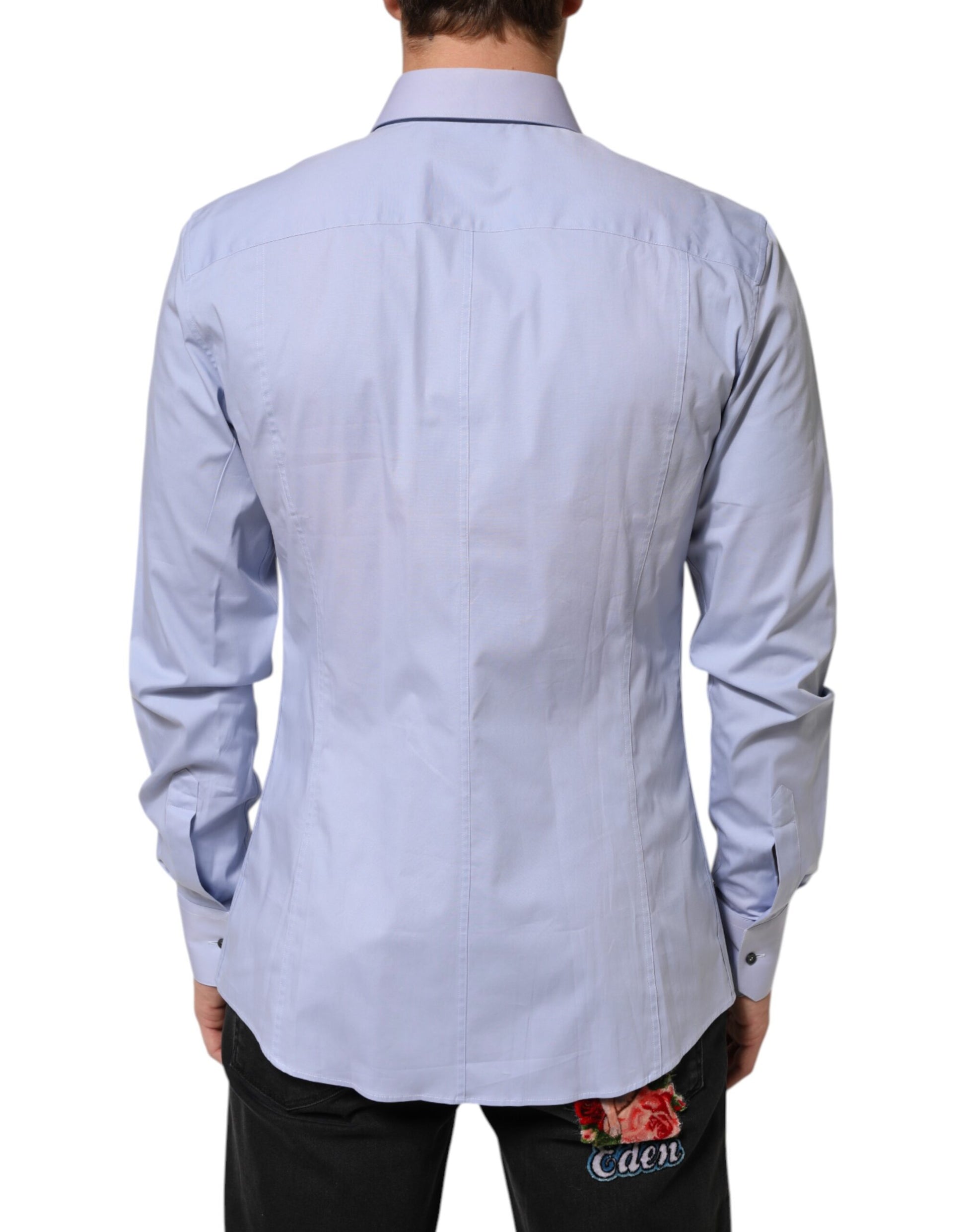 Dolce & Gabbana Blue SICILIA Cotton Men Dress Formal Shirt Dolce & Gabbana