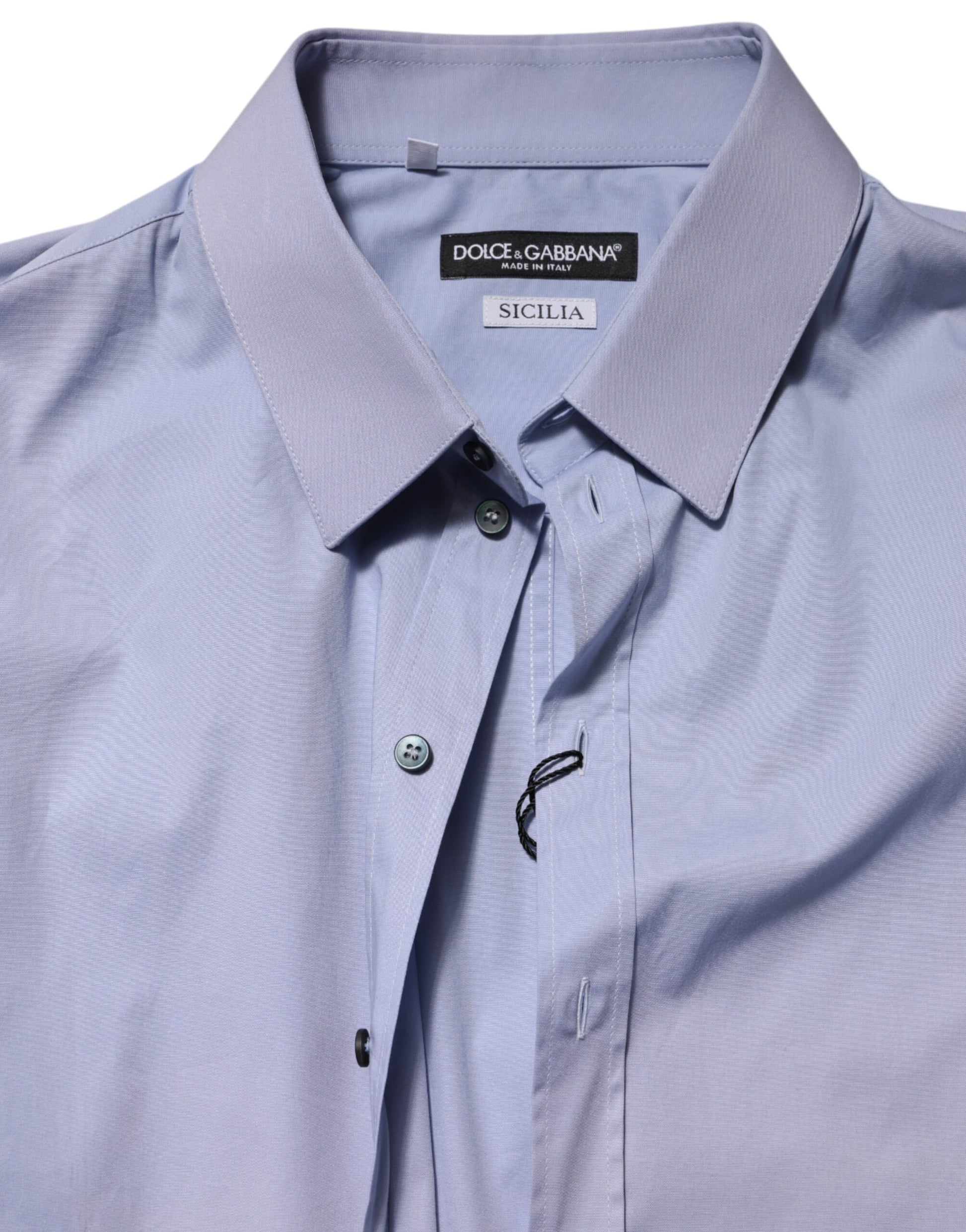 Dolce & Gabbana Blue SICILIA Cotton Men Dress Formal Shirt Dolce & Gabbana