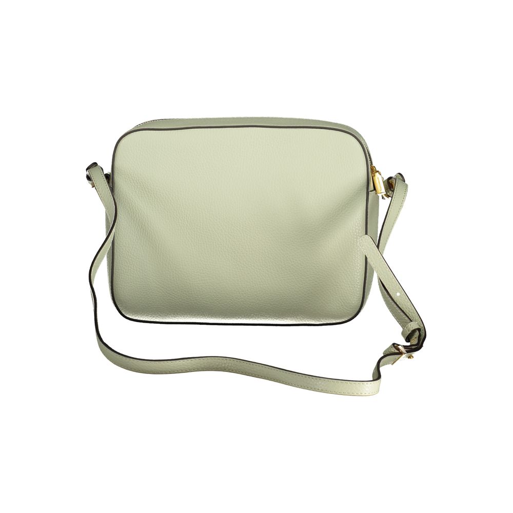 Coccinelle Verde leather shoulder bag for women with sleek design and adjustable strap, detailed close-up view of the bag's texture.