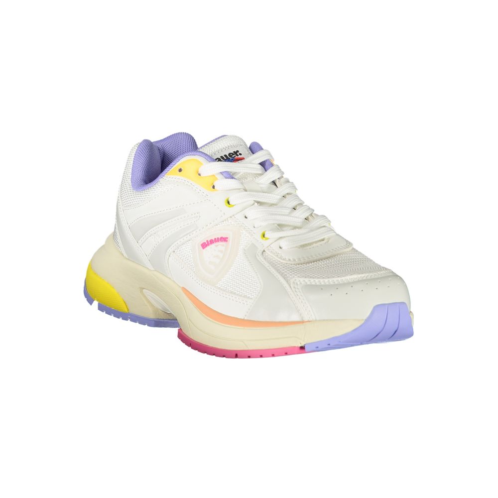 Blauer White Polyester Sneaker