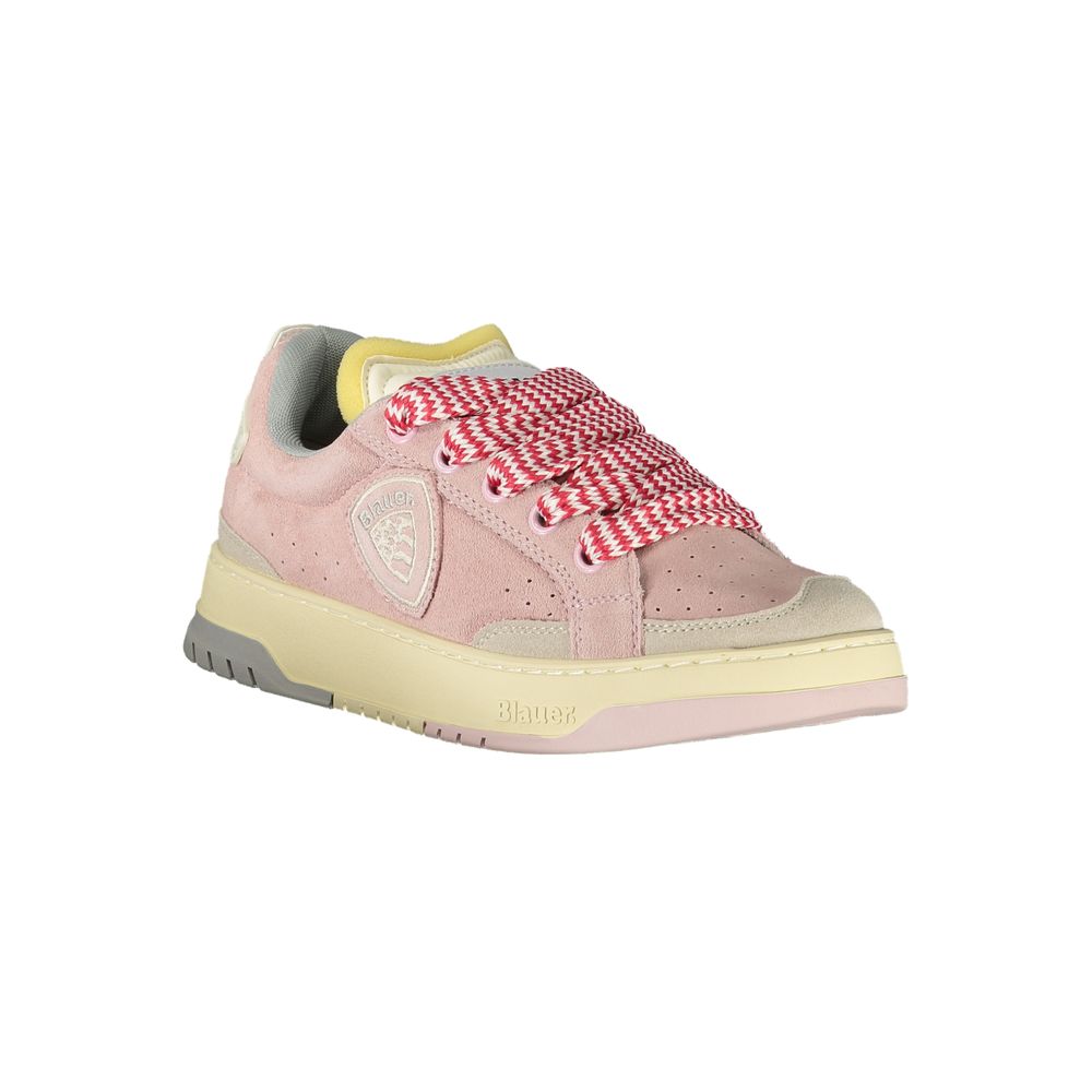 Blauer Rosa polyurethane women's sneaker with white sole and pink accents, stylish casual footwear for women.