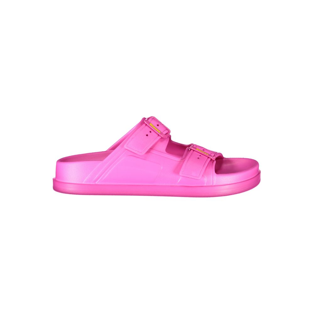 Blauer Rosa women's polyurethane slippers with floral design and comfortable slip-on style, shown in a close-up image.