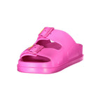 Blauer Rosa women’s slip-on slippers made of polyurethane with pink floral design and comfortable indoor sole.