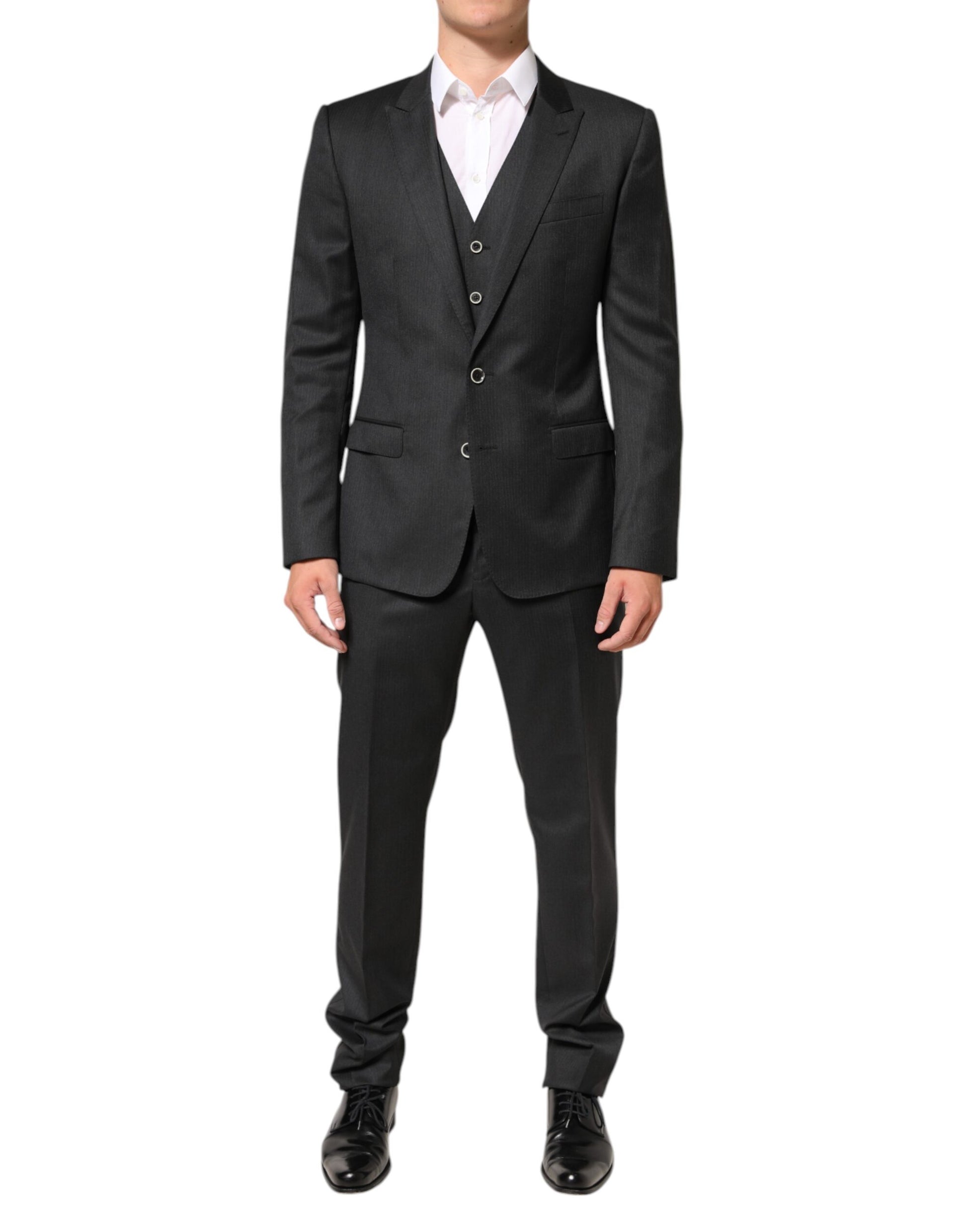 Dolce & Gabbana Black MARTINI 2 Buttons Suit 3 Piece Suit