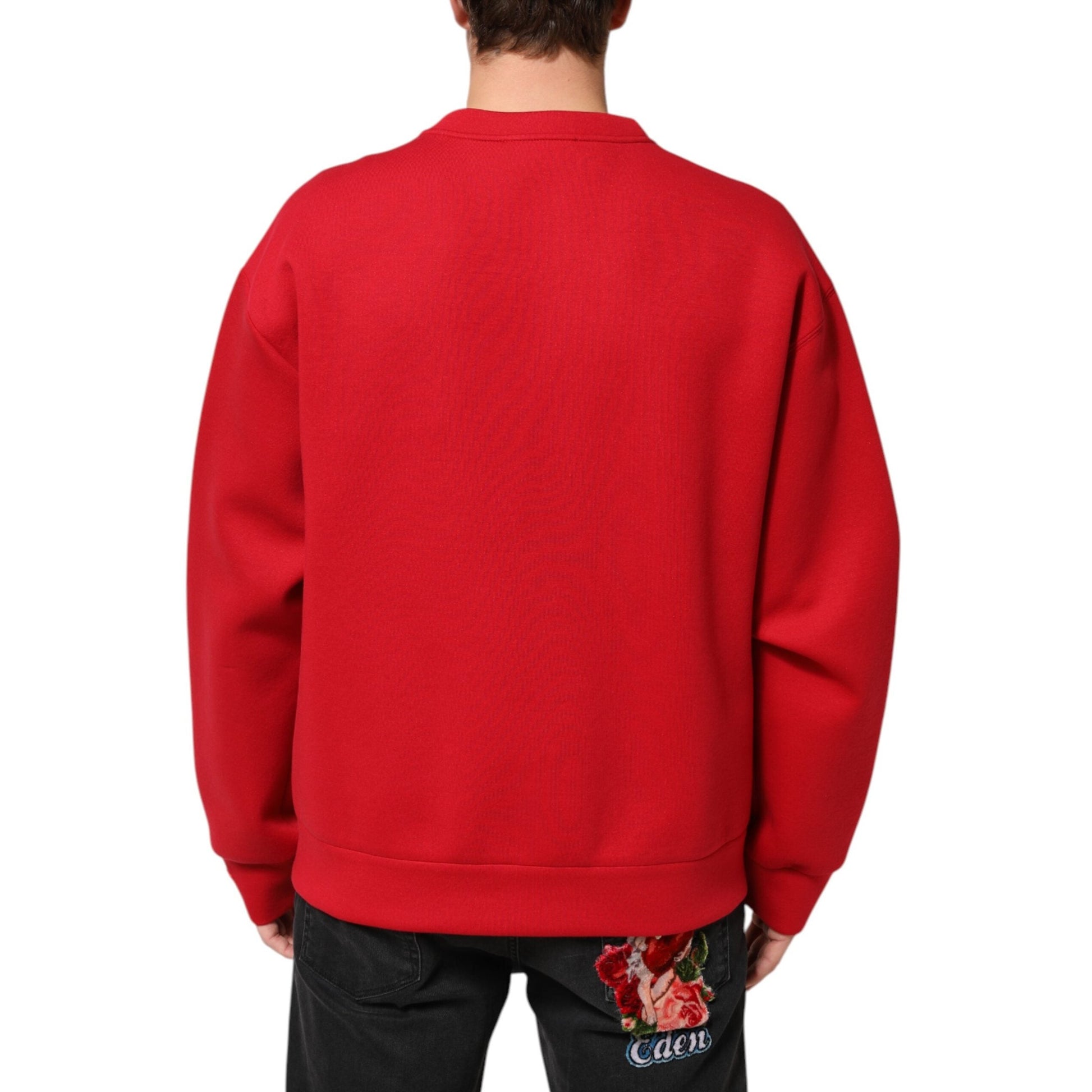 Dolce & Gabbana Red DG Logo Crew Neck Men Sweatshirt Sweater