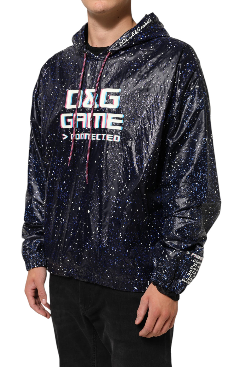 Dolce & Gabbana Blue D&G Game Hooded Men Sweatshirt Sweater - Eljoys Fashion 
