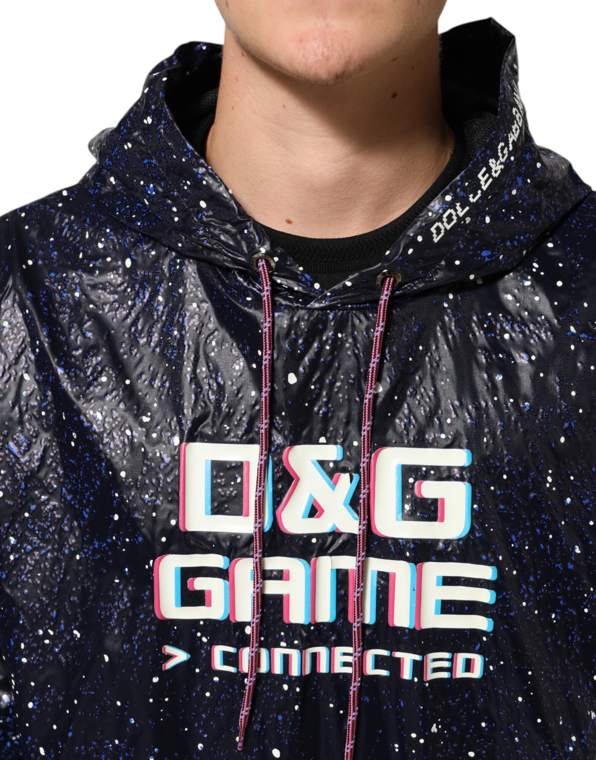 Dolce & Gabbana Blue D&G Game Hooded Men Sweatshirt Sweater - Eljoys Fashion 