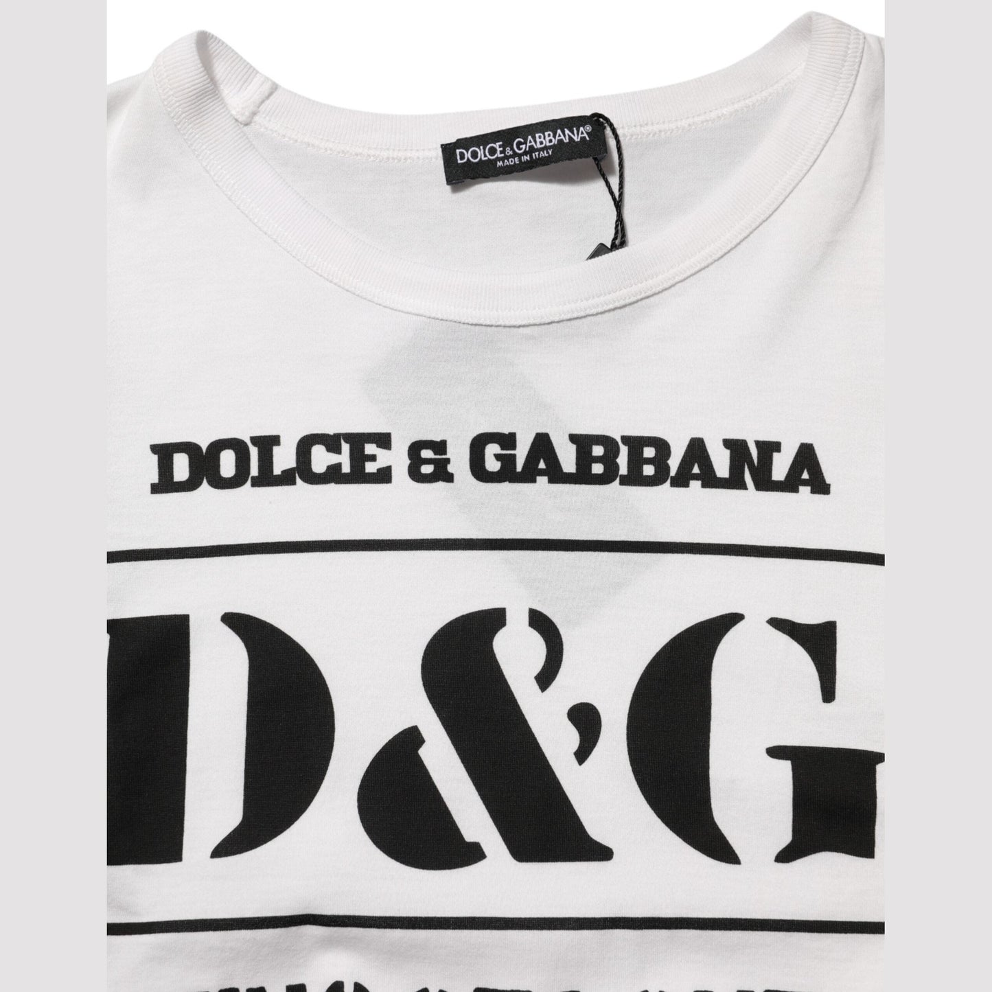 Dolce & Gabbana White Logo Camouflage Crew Neck Men T-shirt