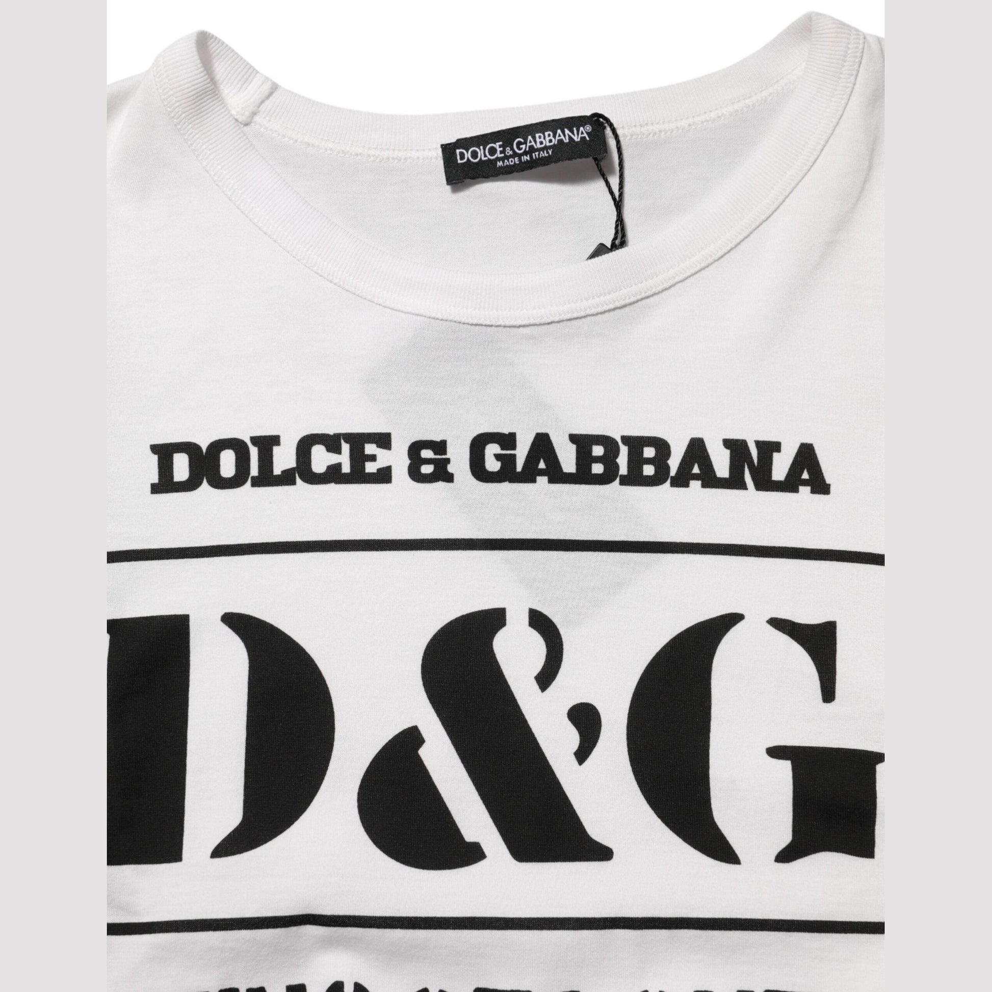 Dolce & Gabbana White Logo Camouflage Crew Neck Men T-shirt