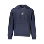 Calvin Klein Blu Cotton Men’s Sweatshirt featuring a crew neck and long sleeves, with the Calvin Klein logo on the chest.
