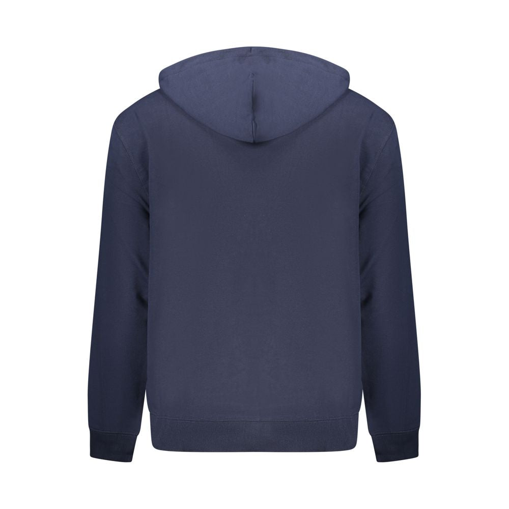 Calvin Klein Blu cotton men's sweatshirt with crew neck and long sleeves, featuring the brand logo on the chest.