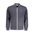 Pepe Jeans blue cotton men's sweatshirt displayed on a hanger, featuring a crew neck and casual style.