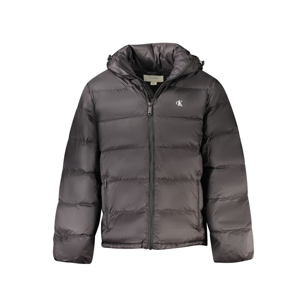 Calvin Klein Nero Poliammide men's jacket in black, featuring a sleek design and front zipper, suitable for casual wear.