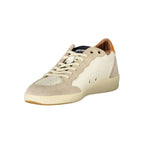 White leather men's sneaker by Blauer, featuring a sleek design and comfortable fit, ideal for casual and sporty wear.