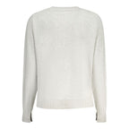 Pepe Jeans gray cotton women's sweater with long sleeves and a relaxed fit, perfect for casual wear.