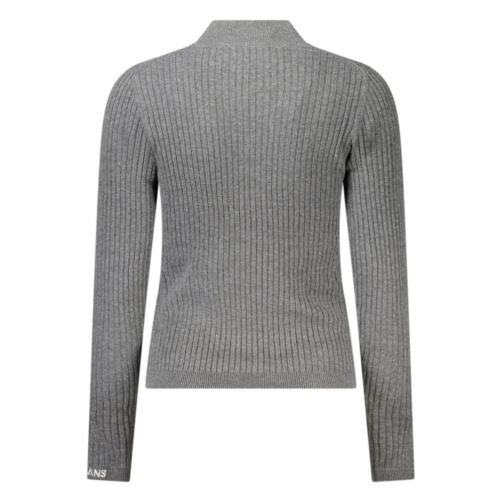 Pepe Jeans women's gray cotton sweater with long sleeves and a relaxed fit, perfect for casual wear.