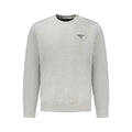 Gray cotton men's sweatshirt by Accademia Militare with a crew neck and logo detail, casual and comfortable for everyday wear.