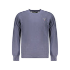 Accademia Militare blue recycled cotton men's sweatshirt with crew neckline and ribbed cuffs, casual style for everyday wear