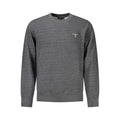 Accademia Militare gray recycled cotton male sweatshirt with crew neck and long sleeves, casual and comfortable fit.