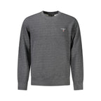 Accademia Militare gray recycled cotton male sweatshirt with crew neck and long sleeves, casual and comfortable fit.