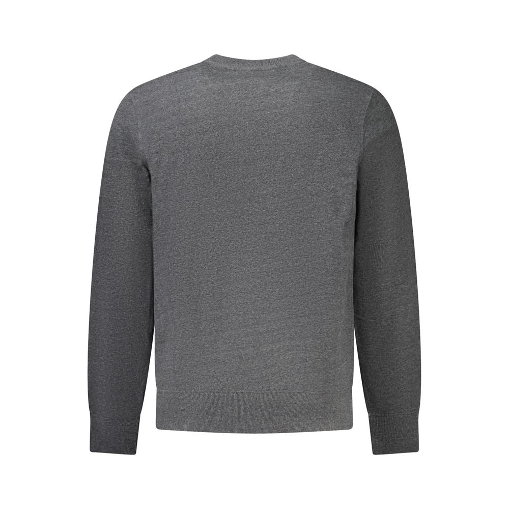 Gray recycled cotton male sweatshirt by Accademia Militare, featuring a comfortable fit and minimalist design.