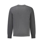 Gray recycled cotton male sweatshirt by Accademia Militare, featuring a comfortable fit and minimalist design.