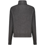 Black cotton women's sweater by Pepe Jeans, featuring a cozy fit and simple design, displayed on a neutral background.