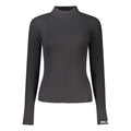 Pepe Jeans black cotton women's sweater displayed on a hanger, showcasing a cozy, casual knit with a classic crew neckline.