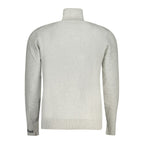 Pepe Jeans men's gray cotton sweater with a crew neck and long sleeves, featuring a classic knit design.