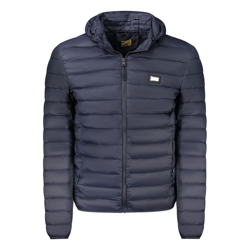 Cavalli Class Blu Polyester Men Light Jacket Cavalli Class