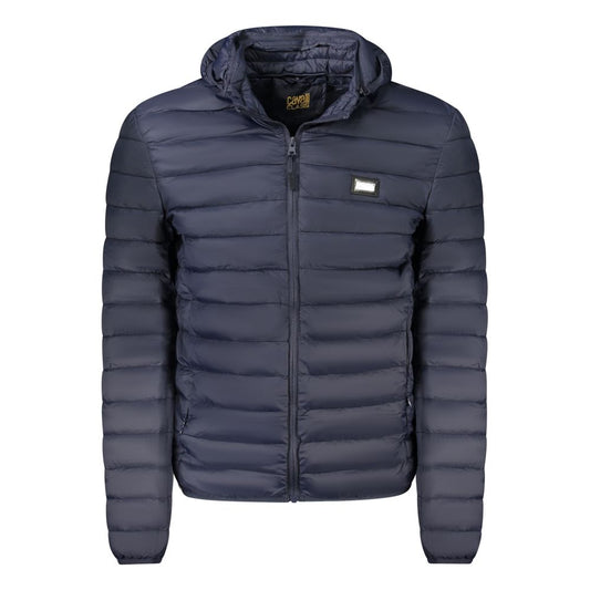 Cavalli Class Blu Polyester Men Light Jacket Cavalli Class