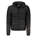 Black Cavalli Class men's polyester jacket with a sleek design, featuring a front zipper and modern style.