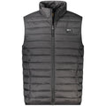 Cavalli Class Nero polyester men's jacket with a sleek design and modern fit, shown on a mannequin.
