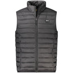 Cavalli Class Nero polyester men's jacket with a sleek design and modern fit, shown on a mannequin.