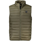 Cavalli Class Verde polyester men's jacket with a sleek design, featuring a zipper and stylish collar detail.