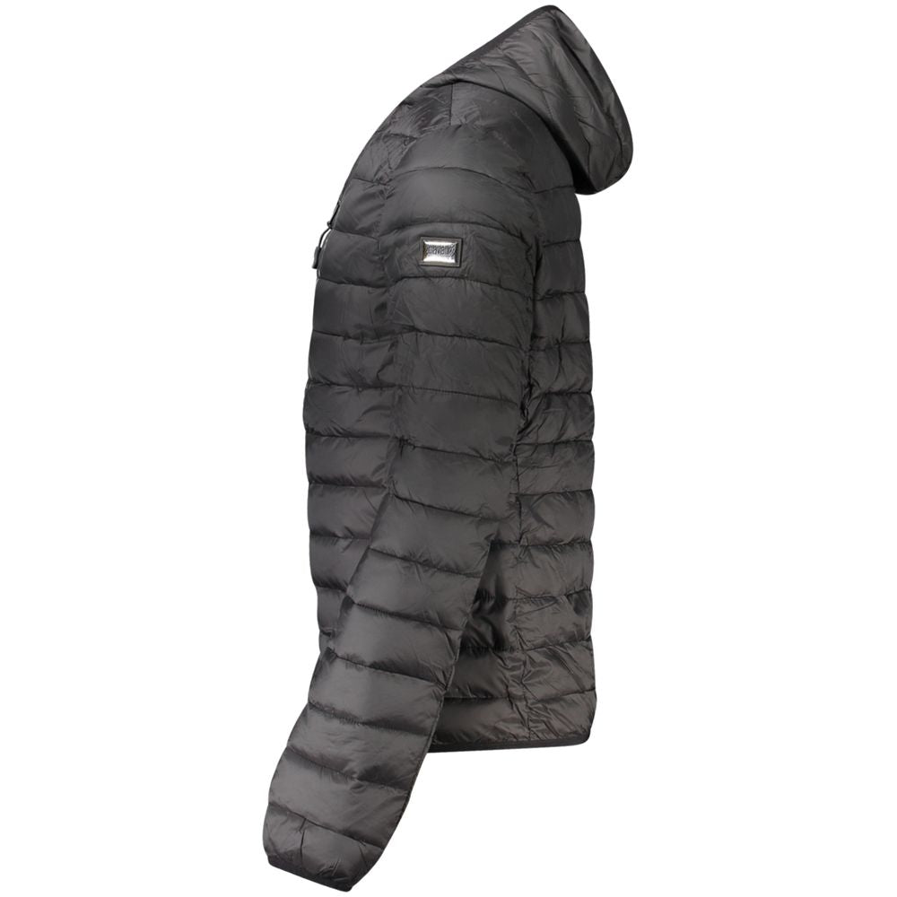 Black Cavalli Class men's jacket made of polyester with a sleek, stylish design and modern fit, perfect for casual or formal wear.