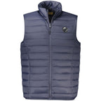 Cavalli Class Blu polyester men's jacket with a sleek design and modern fit, featuring a smooth fabric finish.