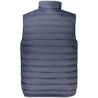 Cavalli Class Blu polyester men's jacket with a sleek design, featuring a high collar and front zipper for a modern look.