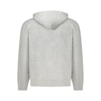Calvin Klein Grigio Cotton men's hoodie sweatshirt with a front pocket and drawstring hood, casual and comfortable.
