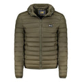 Cavalli Class Verde polyester men's jacket shown in a sleek, stylish design with a front zipper and modern fit.
