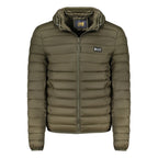 Cavalli Class Verde polyester men's jacket shown in a sleek, stylish design with a front zipper and modern fit.