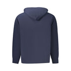 Calvin Klein blue cotton men's hoodie with front pocket and drawstring hood, casual and comfortable for everyday wear.