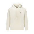 Beige cotton men's hoodie by Calvin Klein, featuring a relaxed fit and classic design with a hood and front pocket.