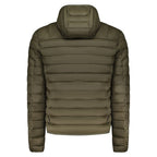 Cavalli Class Verde polyester men's jacket with a sleek design and front zipper, ideal for casual or outdoor wear.