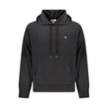 Black Calvin Klein cotton men's sweatshirt with a crew neck and long sleeves, displayed on a plain background.