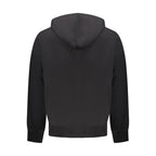 Black cotton men's sweatshirt by Calvin Klein, featuring a classic crewneck design and subtle branding.